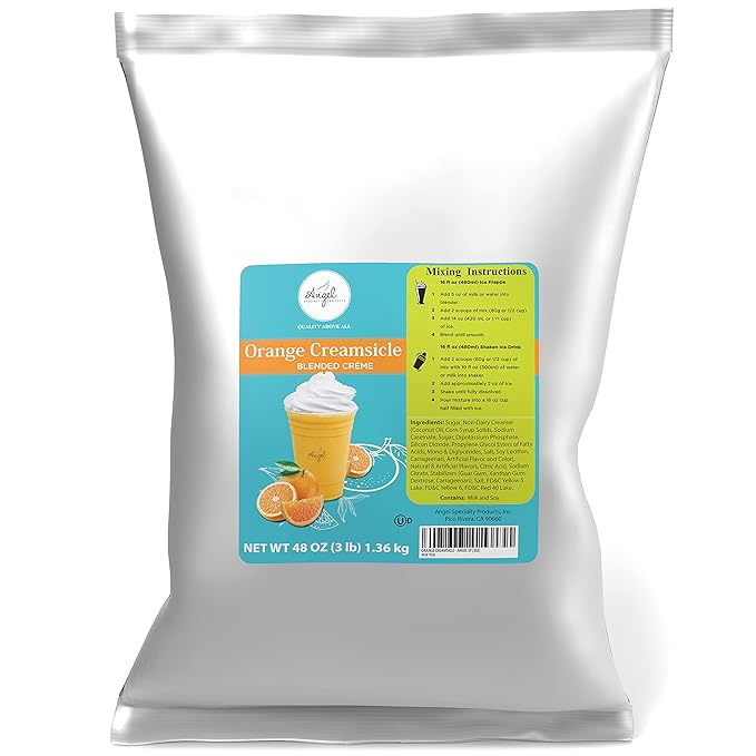 Angel Specialty Products, Blended Smoothie, Frappe Powder Mix, Orange Creamsicle [3 LB] [34 Servings]