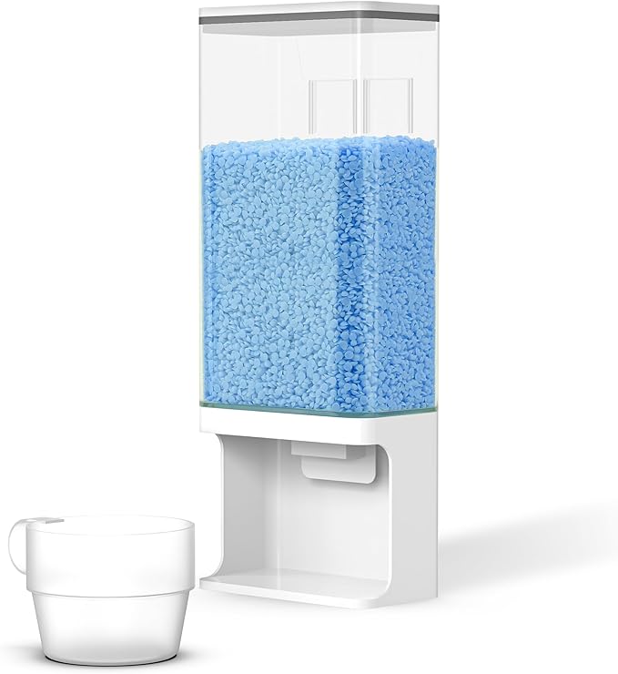 52.5 OZ Laundry Detergent Dispenser/Wall-Mounted Scent Booster Beads Dispenser for Laundry Room Storage, Suitable for Softener Beads/Sea Salt/Rice Dispenser/Sprinkles/Solid Grain Organize