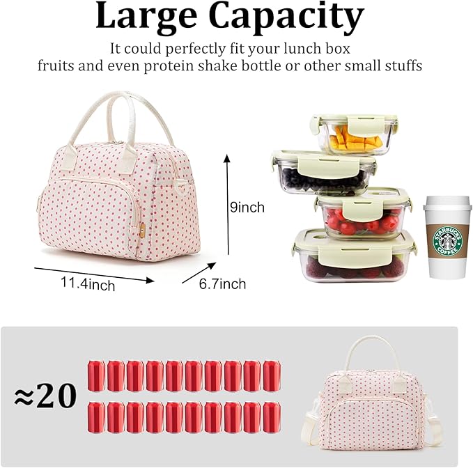 MEXS Insulated Lunch Bag for Women Men Large Reusable Lunch Box Adult Leakproof Portable Cooler Tote Bags for Work Picnic