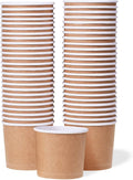 MATICAN Paper Ice Cream Cups - 50-Count 11-Oz Disposable Dessert Bowls for Hot or Cold Food, 11-Ounce Party Supplies Treat Cups for Sundae, Frozen Yogurt, Soup, Brown