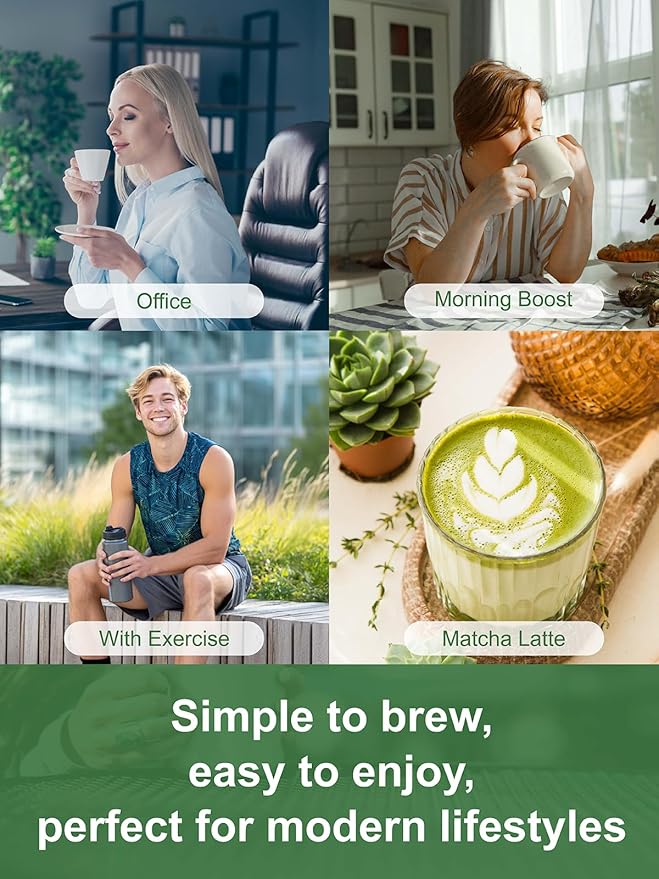 TeeLux Matcha Green Tea Bags, Classic Premium Japanese Matcha + Sencha Green Tea, Super Antioxidant, Zero Calories, Caffeinated, 100 Count