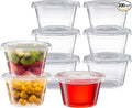 Pantry Value 4 oz Jello Shot Cups with Lids [200 Count] Clear Disposable Plastic Portion Containers for Snacks, Sides, Meal Prep & Sauces - Durable, Stackable, Leak-Resistant