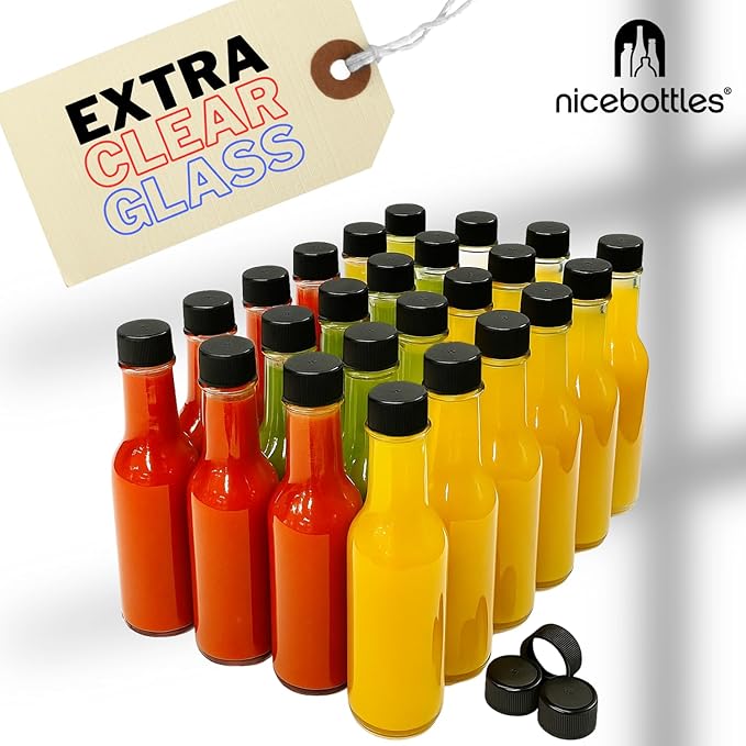 nicebottles Hot Sauce Bottles, 5 Oz - 48 Pack