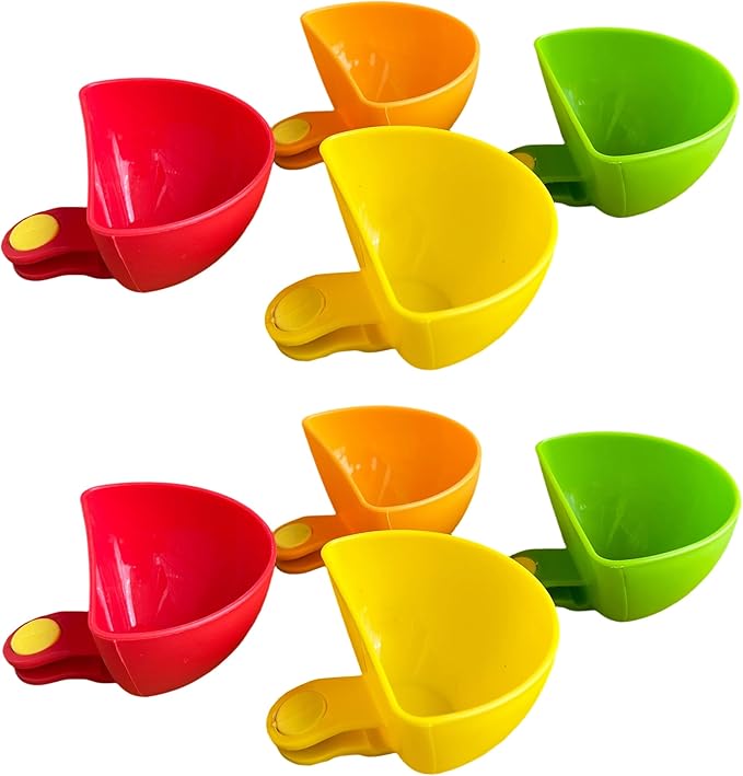 8-piece Dip Clip for Bowls Plates | French fries and dipping sauce service set | For ketchup, spices, salt, sugar, salad dressing, spices | Colorful sandwich dipping sauce bowls for portion control