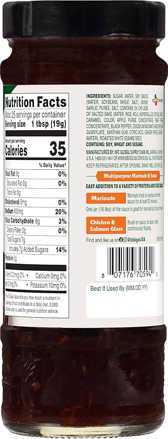 bibigo Korean Bbq Sauce, Original, 1.05 Pound (Pack of 6), (00056033)