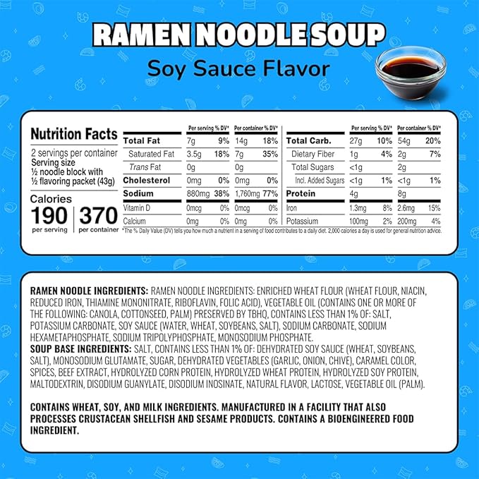 Maruchan Ramen Noodle Soup, Soy Sauce Flavor – Japanese-Style Instant Noodles, Quick & Easy Meal for Kids, Students & Busy Families – 3 Oz. (24 Pack)