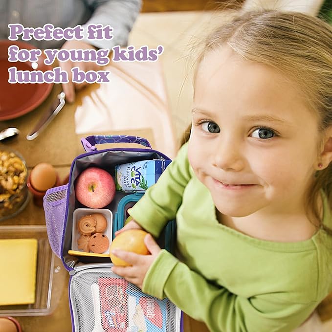 CaCTOUR Lunch Box Kids,Premium Insulated Lunch Bag for Girls Boys,Soft Bag Mini Cooler Back to School Thermal Reusable Lunch Bag for Work School Picnic (Mermaid)