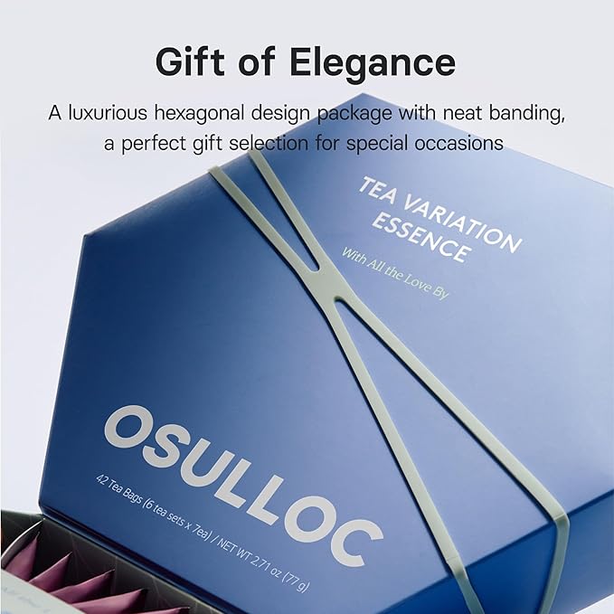 OSULLOC TEA VARIATION ESSENCE (42 Count, 6 Types x 7 ea), Mothers Day Gifts, Special Thank You Card attached