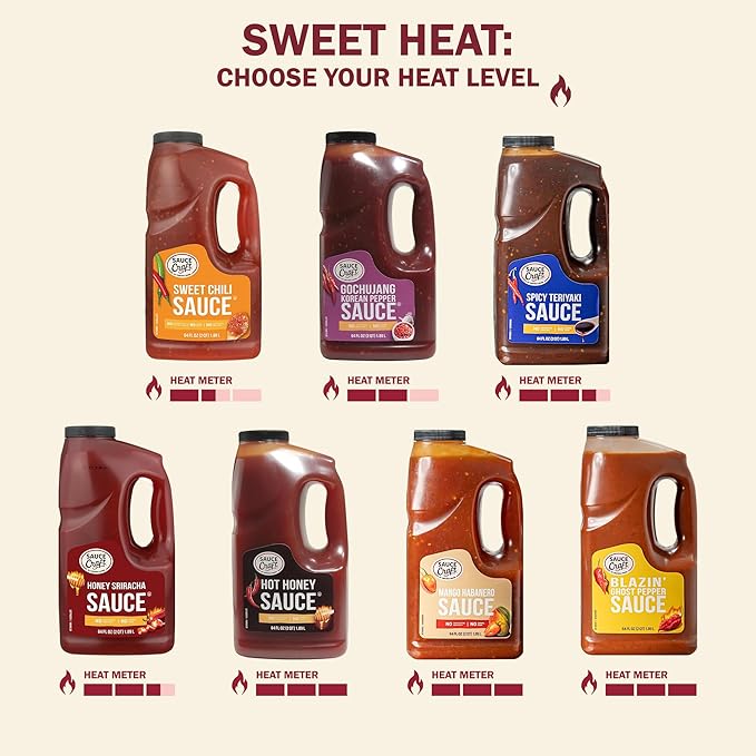 Sauce Craft Spicy Teriyaki Sauce, Bold Umami Heat with a Hint of Sweetness, Perfect for Grilling, Glazing, and Dipping, 0.5 Gallon