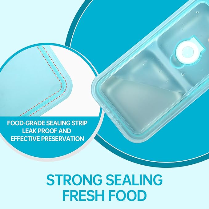 4 Pack Stainless Steel Snack Containers Reusable, Grab and Go 2 Compartment Food Storage Meal Prep Containers with Lids Stackable for Travel Camping School Lunch, Gifts for Gym Home Cooks (4, Blue)