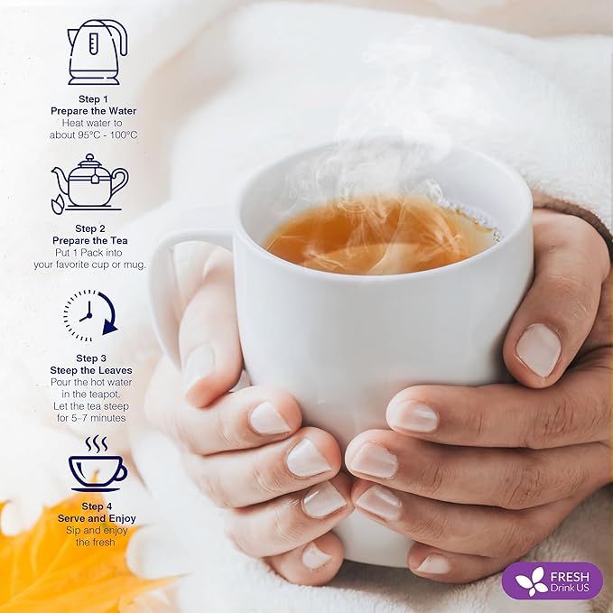 FreshDrinkUS, Premium Liver Detox Tea Bags | 135 Count | Eco-Conscious Corn Fiber Tea Bags | Ayurvedic Stomach Relief & Liver Support | Vegan, Caffeine Free, Kosher