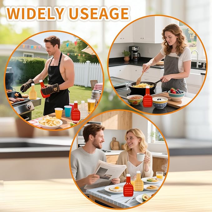 12 Pack 16 oz Clear Plastic Salad Dressing Bottles, Bulk Empty Squeeze Bottles with White Flip Top Caps for BBQ, Condiments, Sauce, Ketchup, Salad Dressing