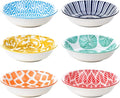 Selamica Ceramic Mini Dipping Bowls, 2.5oz Soy Sauce Dish, Appetizer Side Dishes for Sushi, Sauce, Party - Assorted Colors Pack of 6