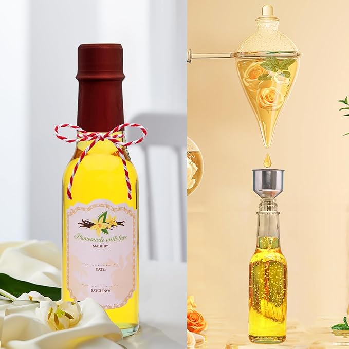 5oz Hot Sauce Bottles with Lids,Clear Woozy Bottles with Shrink Capsules,Small Wine Making Bottles With Lids for Bottling,Empty 5oz Glass Vanilla Extract Bottles With Red Caps Set of 35