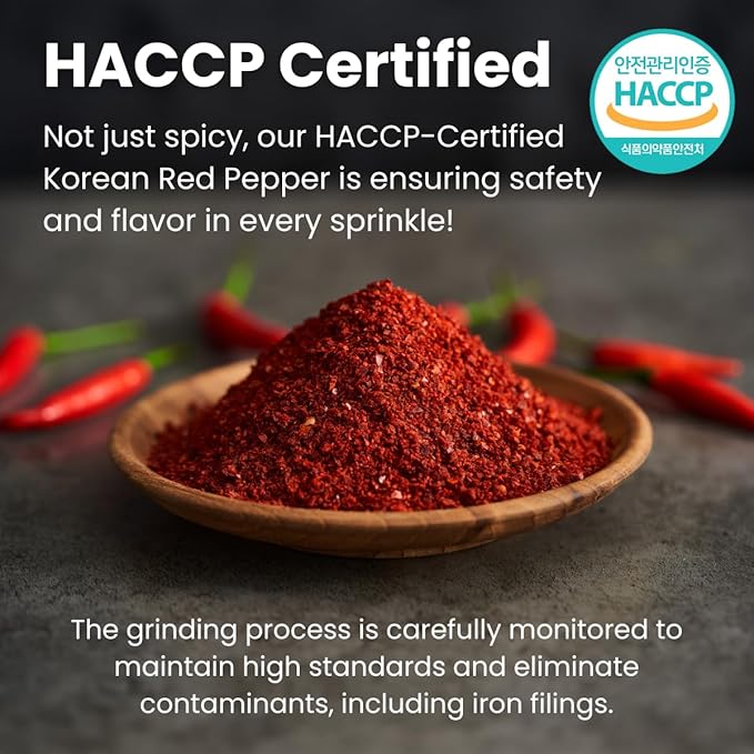 Korean Gochugaru Red Pepper Flakes, 1 LB – Sun-Dried Coarse Chili Powder for Kimchi, Jjigae, Korean BBQ & Stir-Fry – 100% Pure, No Additives, Mild-to-Medium Heat (4,500–10,000 SHU) – Resealable Pouch