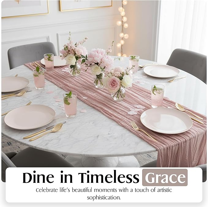 Rose Whisper Dinner Plates Set for 6 – 10.5-Inch Blush Bone China Dinnerware Set with Gold Rim – Perfect Serving Plate for Dessert, Appetizer, Salads