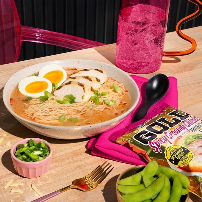 Maruchan Gold Ramen Noodle Soup, Spicy Creamy Chicken Flavor – Restaurant Quality Japanese-Style Instant Noodles, Quick & Easy Meal – 3.34 Oz. (5 Pack)