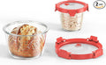 GENICOOK Glass Containers with Airtight Lids, 2-Piece Borosilicate Glass Baking Set (24oz & 71oz) for Sourdough Starter, Dough Mixing & Proofing, Wide Mouth with Easy-Read Measuring Marks, Microwave, Oven & Dishwasher Safe