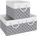 Fab totes Storage Bins [16-Pack], Foldable Storage Baskets for Organizing Toys, Books, Shelves, Closet, Large Storage Box with Rope Handles, Sturdy Organizer Bins, White & Black