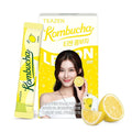 TEAZEN Lemon Kombucha Tea, Hydration Drink Mix, Sugar Free, Live Probiotics & Prebiotics, 10 Sticks, 1.76oz