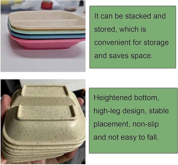 8 Pack Dipping Bowls Set 2 Grids Soy Sauce Dishes Pinch Bowls Dipping Bowls Dipping Sauce Bowl Small Serving Bowls for Side Dishes Sushi Mustard Tomato Sauce BBQ Seasoning Pepper Kitchup