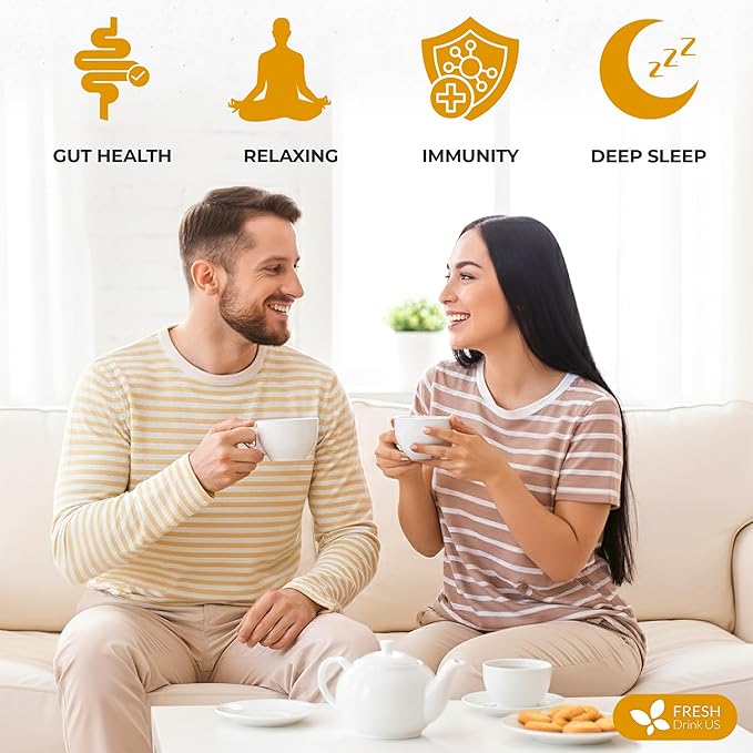 FreshDrinkUS, Premium 135 Tea Bags Tulsi Chamomile Lemongrass Herbal Tea | Blend with Holy Basil, Chamomile Flowers & Lemongrass Leaves – Naturally Caffeine-Free, Soothing Herbal Infusion. Vegan