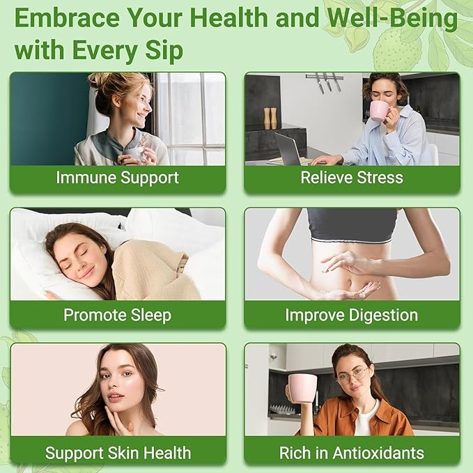 Soursop Leaves Tea Bags, Premium Soursop Graviola Leaves Herbal Tea, Pure & Natural Soursop Leaves for Digestion, Support Healthy Skin & Sleep, No Additives, Caffeine Free (50 Bags/1 Pack)