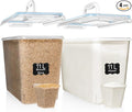 Shazo 2 PC (11L | 372 oz) Flour Sugar Storage Containers with Easy Carry Handle - Plastic Extra Large Food Storage Containers with Lids for Rice Cereal, BPA Free & Airtight Kitchen Pantry Organization