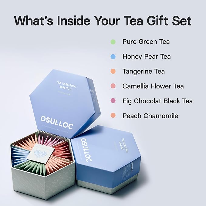 OSULLOC TEA VARIATION ESSENCE (42 Count, 6 Types x 7 ea), Mothers Day Gifts, Special Thank You Card attached