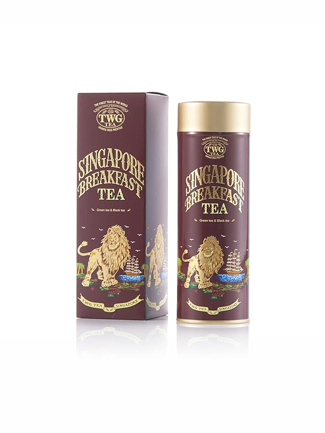 TWG Tea | Singapore Breakfast Tea | Black Tea & Green Tea | Vanilla & Spices | Haute Couture Tin, 100g | Gift Set