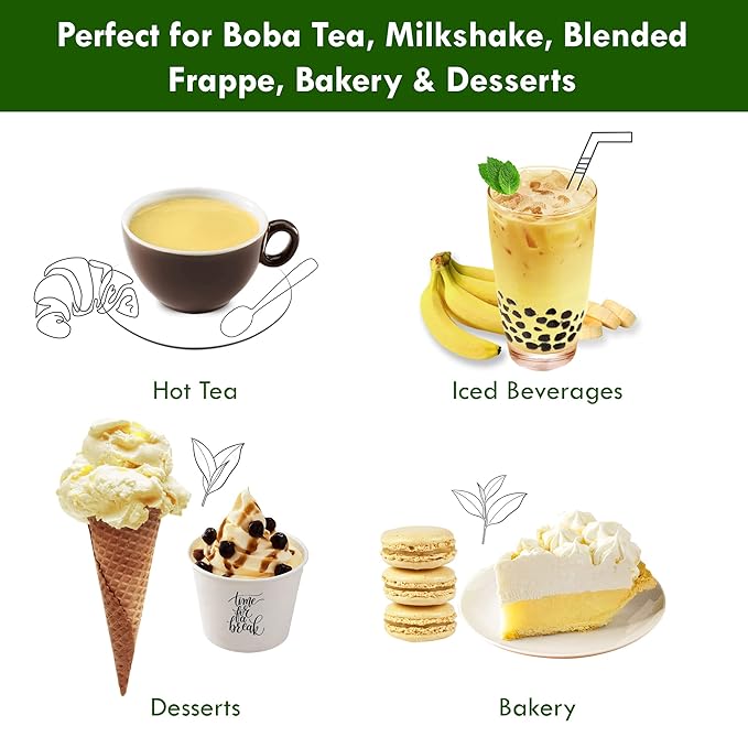 Banana Bubble Milk Tea Instant 3in1 Powder Mix - 1kg (33 Drinks) | For Boba Tea, Milkshake, Blended Frappe and Bakery | Authentic Taiwan Recipe | 0 Trans Fat, No Preservatives by Moriyama Teahouse