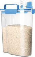 Viretec Rice Storage Container, 5 to 10lb Dry Food Airtight Dispenser, Pet Dog Cat Food Canister, BPA Free Clear Plastic Kitchen and Pantry Organization Bin for Oatmeal, Grain, Cereal, Pasta, Flour