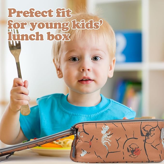 CaCTOUR Lunch Box Kids,Premium Insulated Lunch Bag for Girls Boys,Soft Bag Mini Cooler Back to School Thermal Reusable Lunch Bag for Work School Picnic （Brown Dino