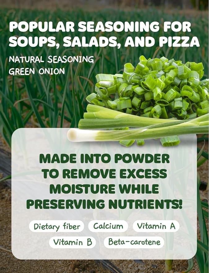 NICE WITCH'S Korean 100% Pure Green Onion Powder 7.05oz / 200g - All-Natural Flavor for Soups, Sauces, and Seasonings 대파분말 (Green Onion)