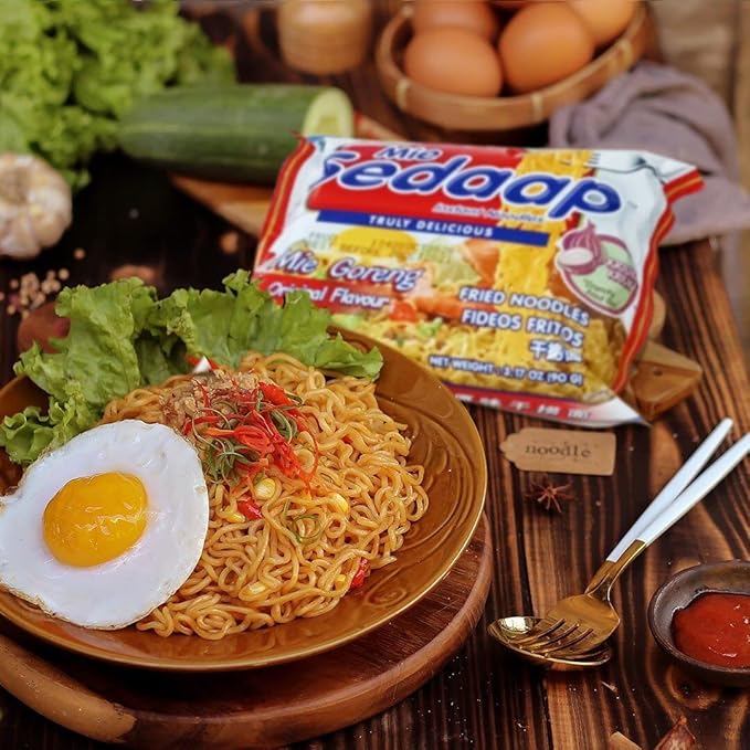 Mi Sedaap - Authentic Indonesian Instant Noodles, Halal Certified, Perfect for Quick and Flavorful Meals | 3 OZ (Pack of 30, Mie Goreng (Fried Noodle Flavor))