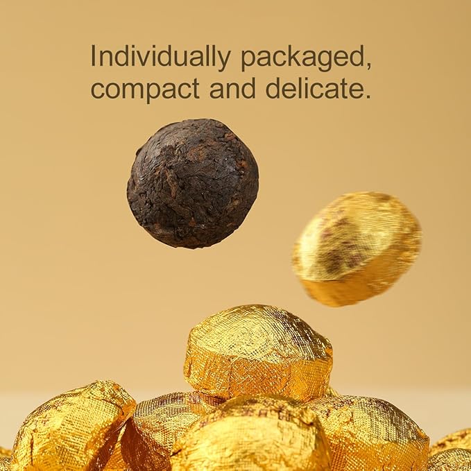 Bamatea Ripe Pu'erh Tea from Yunnan, China | 2021 Aged Black Tea Loose Leaf | 24 Count Individual Pack | 72g (2.54oz) for Premium Brewing