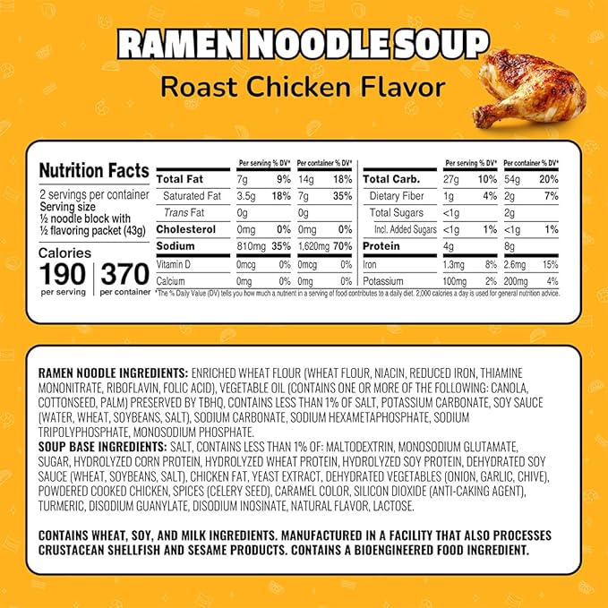 Maruchan Ramen Noodle Soup, Roast Chicken Flavor – Japanese-Style Instant Noodles, Quick & Easy Meal for Students & Busy Families – 3 Oz. (24 Pack)