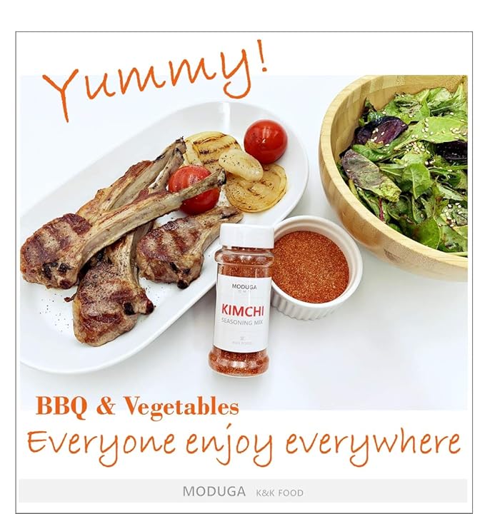 MODUGA's Gourmet Korean Kimchi Seasoning(#1 Original, 1.76Oz (pack of 2)), Kimchi Seasoning Mix Powder, Kimchi Sauce, Rich taste & Healthy seasoning mix, yummy BBQ dry rub for vegetables and meats