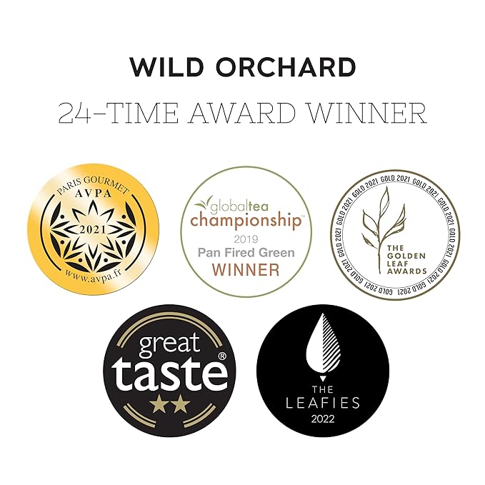 Wild Orchard Premium Green Tea - 100% Regenerative Organic Certified - Loose Leaf - USDA Organic - Sustainably & Regeneratively Cultivated on Jeju Island in South Korea - (Spring Green)