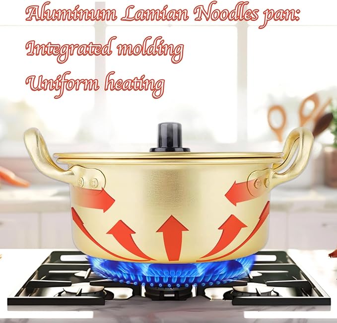 Ramen Pot, 2 Pack Korean Pots Korean Ramen Pot With Lid 2 Spoons And 2 Pairs Of Chopsticks For Kitchen Cookware