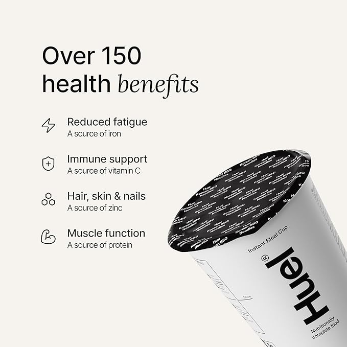 Huel Hot and Savory Cups | Spicy Gochujang | 25g Protein Plant Based Instant Meal | 27 Vitamins and Minerals | 100% Nutritionally Complete | 8 Cups