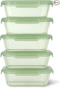 Ello Snap & Nest 10-Piece 4.5 Cup Plastic Meal Prep Set, Reusable Food Containers for Healthy Eating, Freezer, Dishwasher Safe, Sage