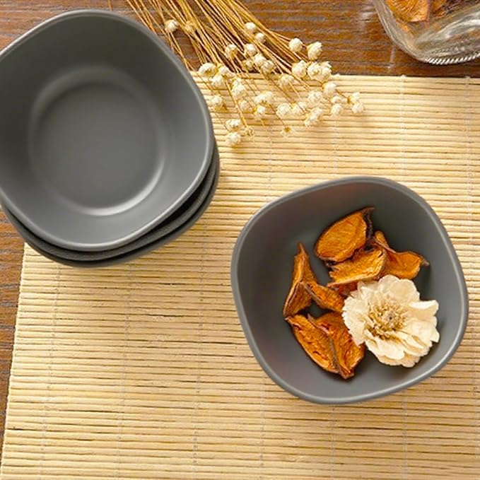 Dipping Bowls, Wheat Straw Bowls Set of 5-4.5 OZ Unbreakable Dipping Cups for Side Dish, Ketchup, Soy, BBQ, Dessert, Sushi, Party, Condiments Serving (Grey)