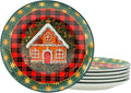 glowworm Dinner Plate Set of 6, 10.5 Inch Ceramic Dinner Plates, Salad Serving Plate for Kitchen, Restaurant, Perfect for Mom Gift, Microwave, Oven & Dishwasher Safe, Red