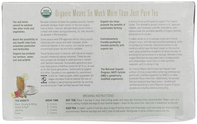 Davidson's Organics, Red Vanilla, 100-count Unwrapped Tea Bags