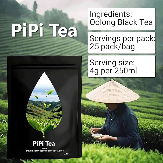Pipi Tea,Pipi Oolong Tea, Extra Value 4g*25 Bags Selected Tea Leaves, Cortisol & Calming Tea for Stress Relief, Vegan, Non-GMO (2)