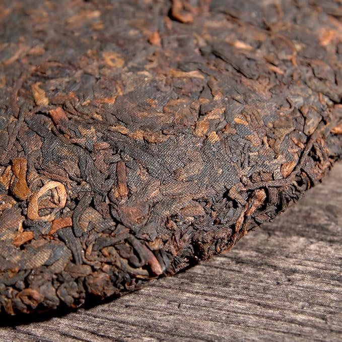 SANRAN Aged Pu'er Tea Cake, Chinese Yunnan Fermented Ripe Puer Tea (7.1oz/pack)