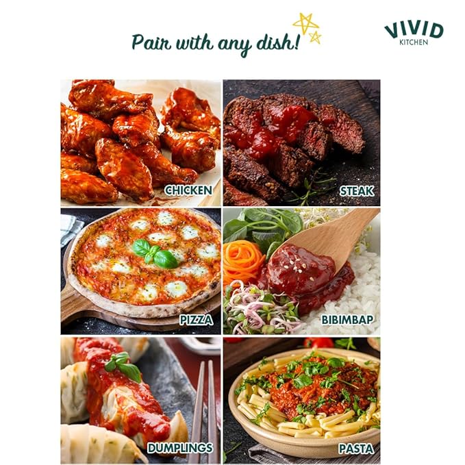 VIVID KITCHEN Gochujang Sauce - Korean Fermented Chili Paste Fusion - 8.6 oz Bottle - Authentic, Bold & Spicy Flavor - No MSG or Preservatives - Ideal for Topping, Stir-Fry, Dipping & Cooking