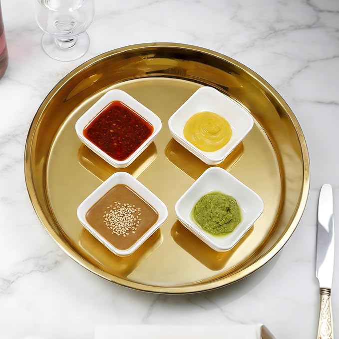 6 Pack Ceramic Dip Bowls, 3 Oz Small Dipping Bowl, White Ceramic Dip Bowls Set, Porcelain Dipping Sauce Bowl, Soy Sauce Dishes for Soy Condiment BBQ Ketchup Sushi