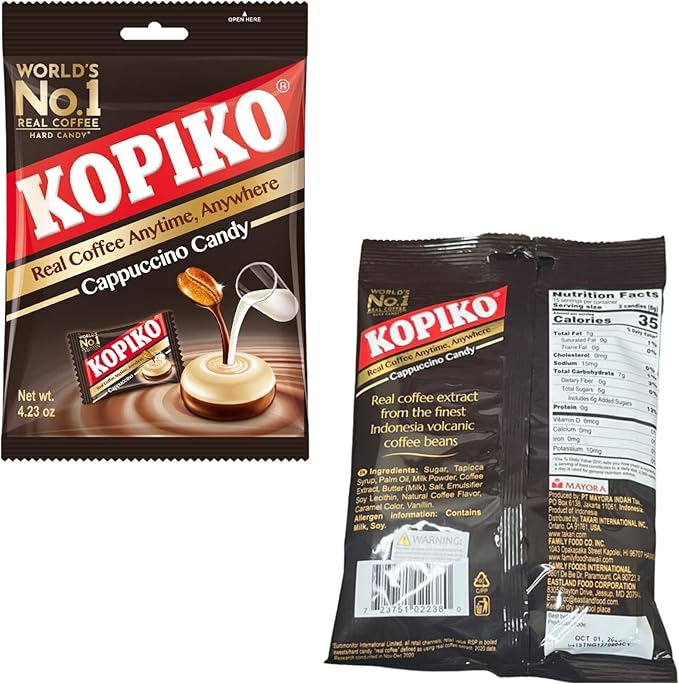 2 Packs Kopiko Cappuccino Candy 4.23 Oz